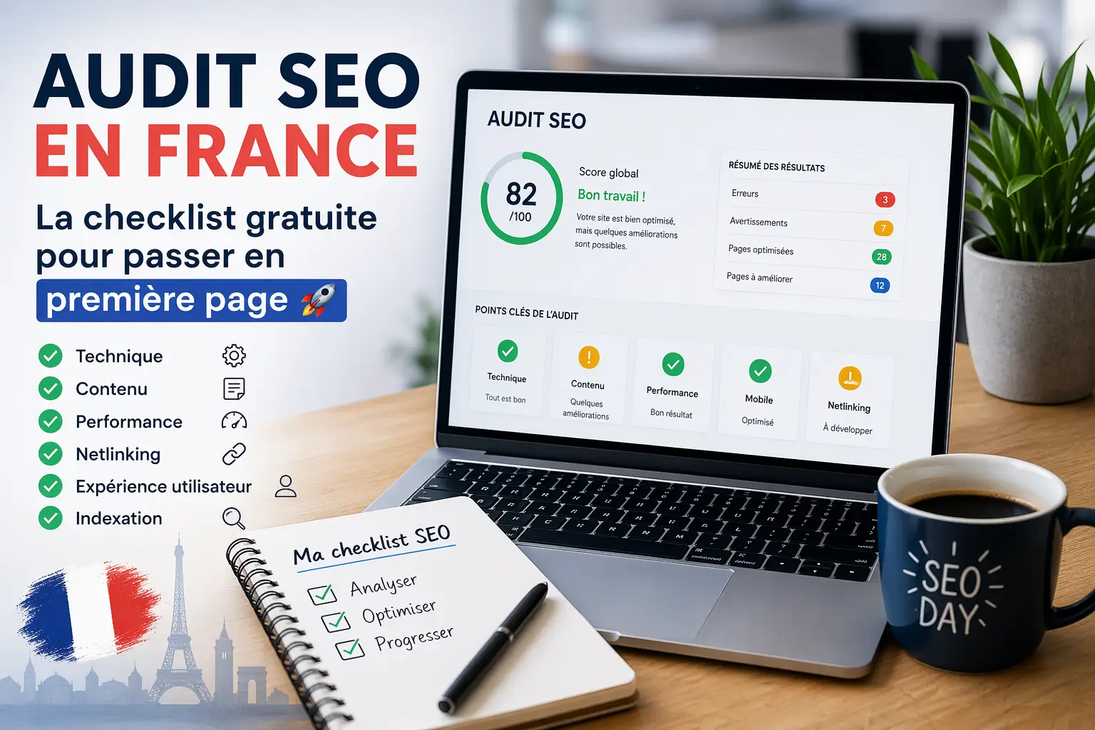 Audit SEO en France : la checklist gratuite pour passer en première page